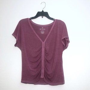 NWOT Soft and Sexy AE Ruched Front Shirt size M